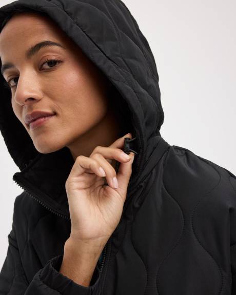 Quilted Jacket with Removable Hood