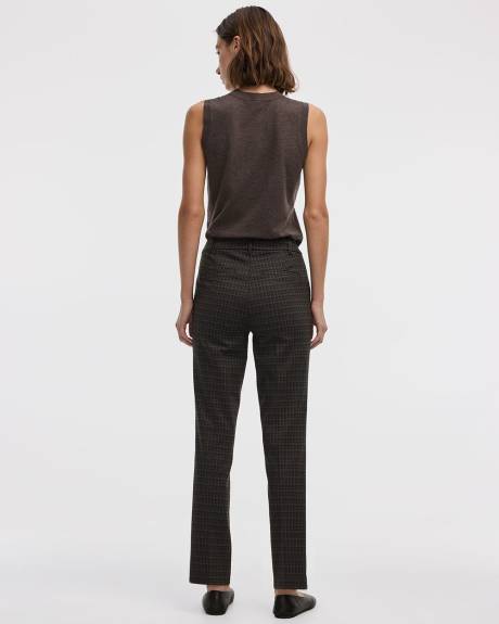 Pantalon carreauté à taille haute et jambe droite - Le Stretch Moderne (MD) - Long