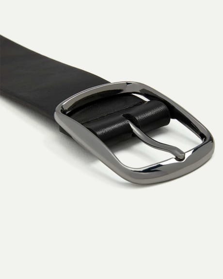 Leather Minimalist Belt with Large Buckle