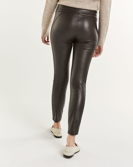 High Rise Faux Leather Pull On Legging