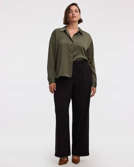 Pantalon à jambe large et taille haute - L'Intemporelle - Coupe Courbes