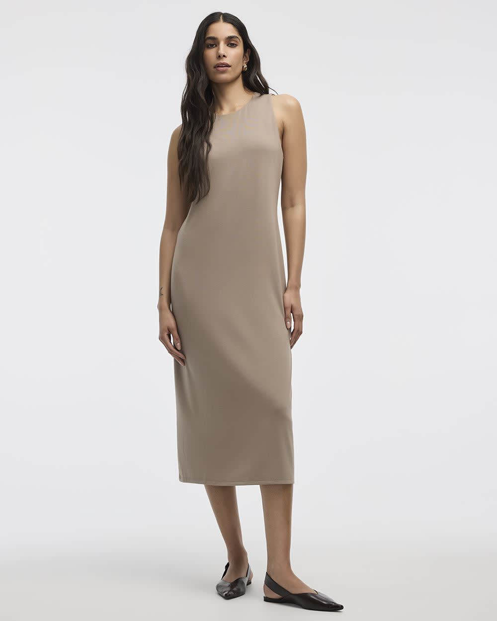 Robe midi droite sans manches