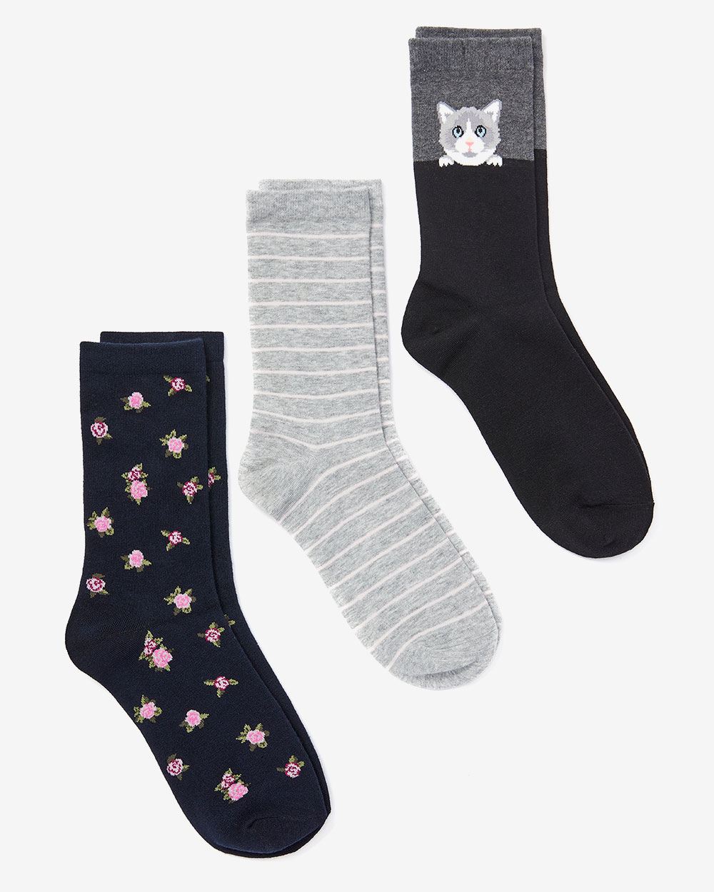 3-Pair Set of Printed Socks | Regular | Reitmans