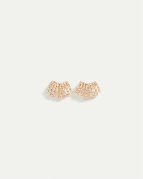 Rhinestone Encrusted Cuff Earrings