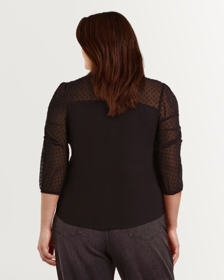 ¾ Sleeve Blouse with Ruched Details