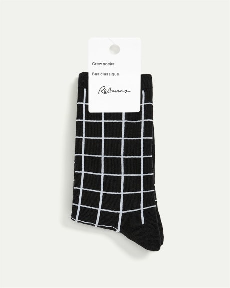 Windowpane Cotton Socks