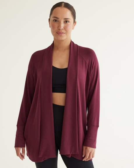 Long-Sleeve Open Cardigan with Side Pockets - Hyba