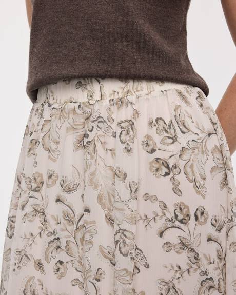 Jupe midi en mousseline plissée