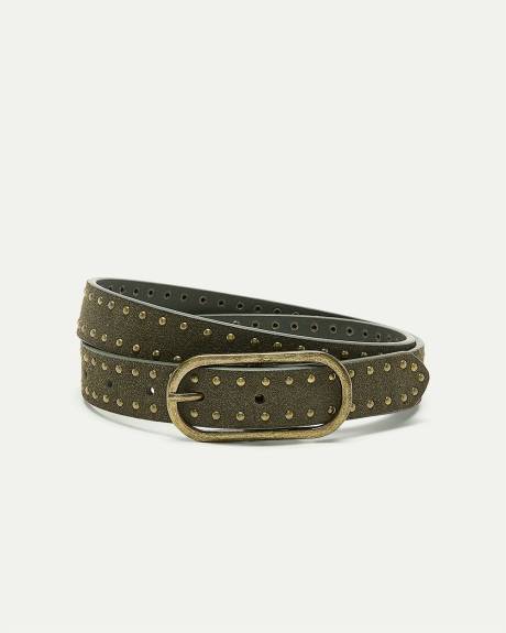 Suede Belt with Studs