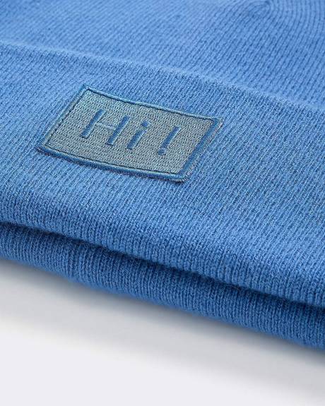 Tuque à revers avec écusson brodé