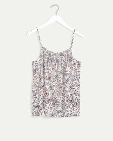 Square Neck Smocked Printed Top