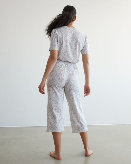 Cropped Straight-Leg Pyjama Pant, R Line
