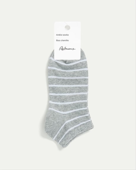 Striped Cotton Anklet Socks