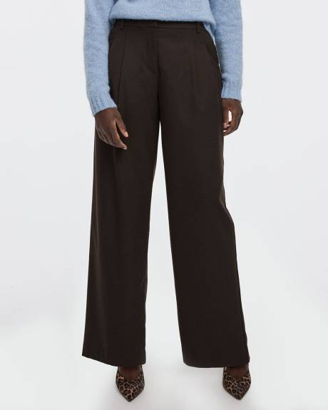 Pantalon à jambe large et taille mi-haute