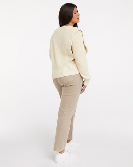 Cotton Pullover with Padded Shoulders