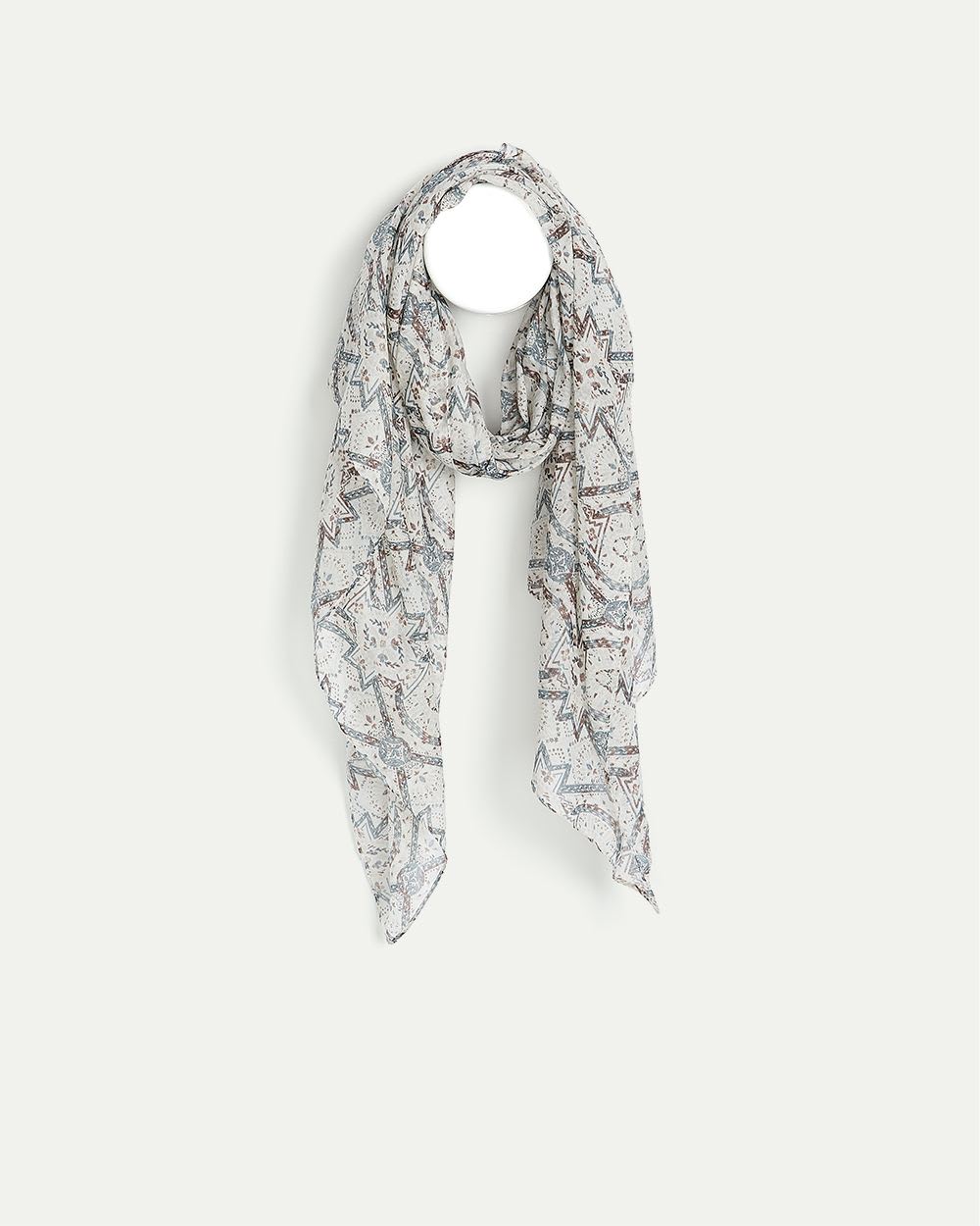Lightweight Scarf with Tile Print