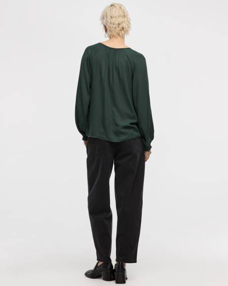 Blouse à manches 3/4 et col fendu