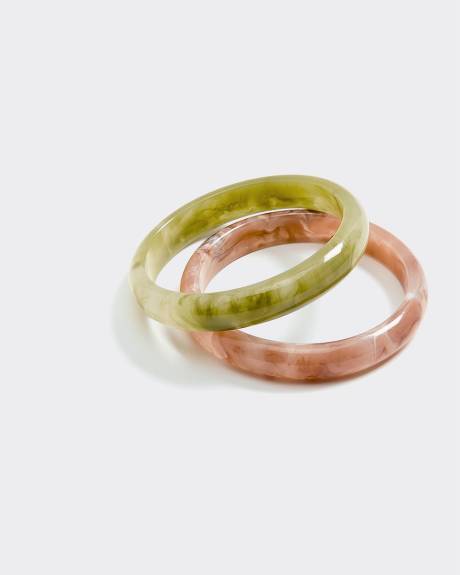 Resin Cuff Bracelets - Set of 2