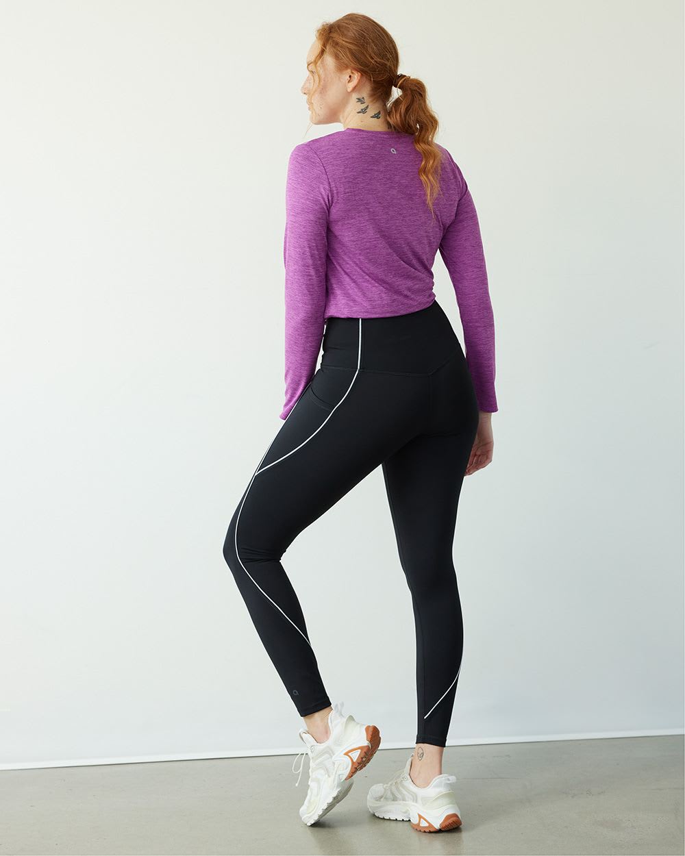 High-Rise Pulse Legging with Contrast Piping - Hyba
