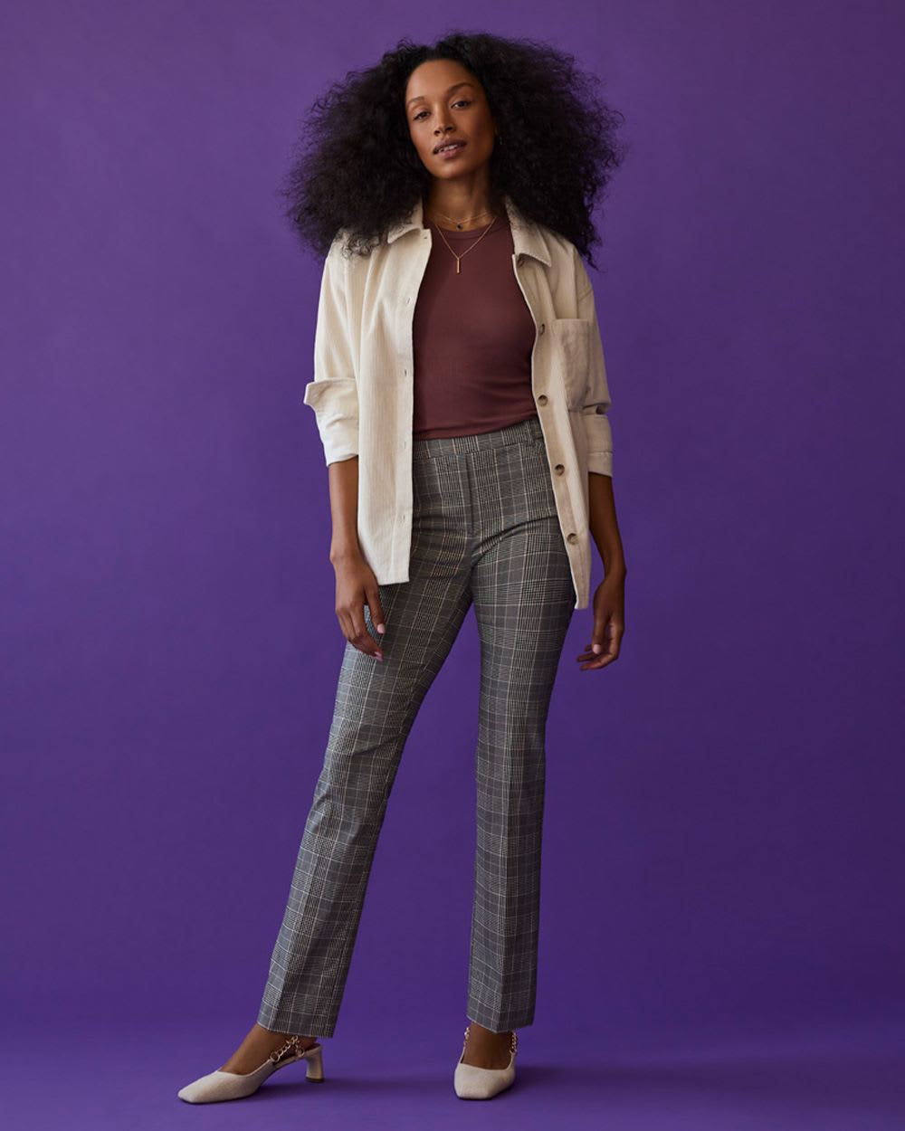 High-Rise Solid Pants with Straight Leg, The Iconic