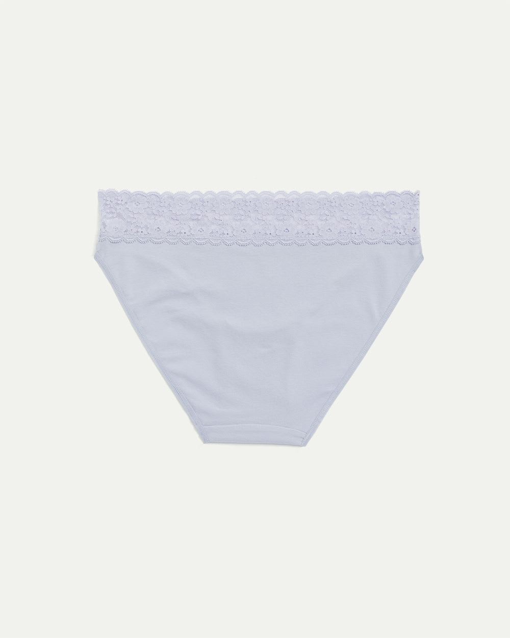 Cotton Bikini Panties with Lace Waistband, R Line