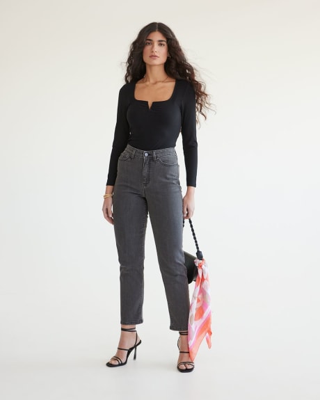 Super High-Rise Black Ankle Jean with Straight Leg - Tall