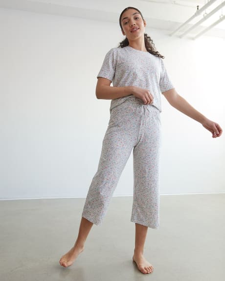Cropped Straight-Leg Pyjama Pant, R Line
