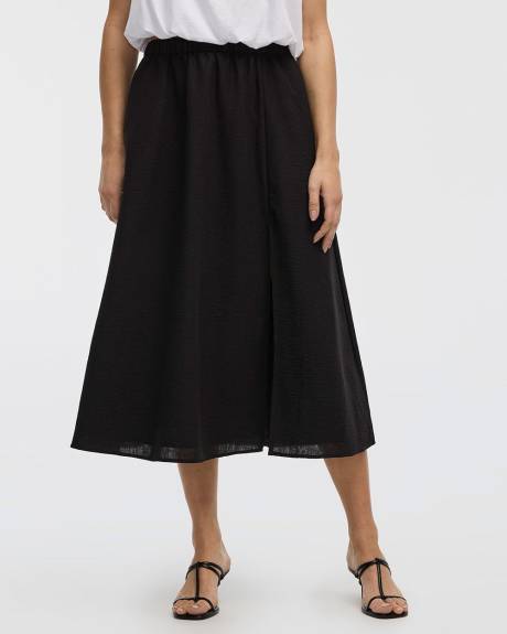 Swing Midi Skirt with Front Slit