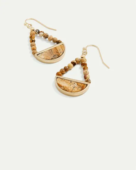 Earrings with Earthy Marbled Pendants