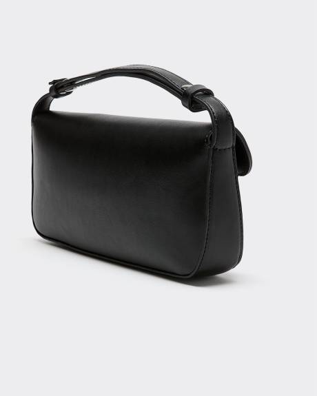 Sac structuré à bandoulière en faux cuir