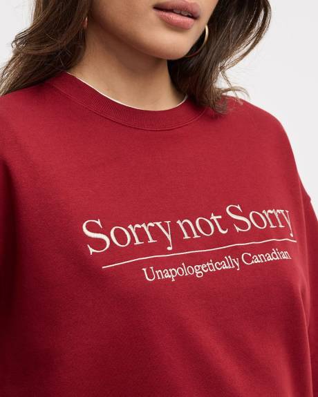 Pull en molleton à manches longues et col rond