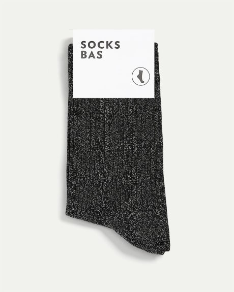 Rib Knit Lurex Socks