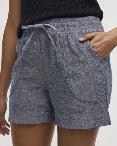 Linen-Blend Shorts with Drawstring