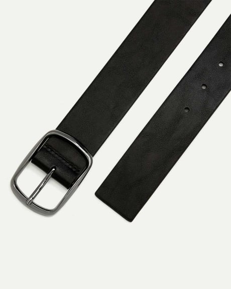 Leather Minimalist Belt with Large Buckle