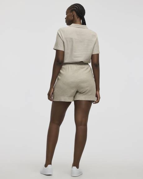 Linen-Blend Shorts with Drawstring