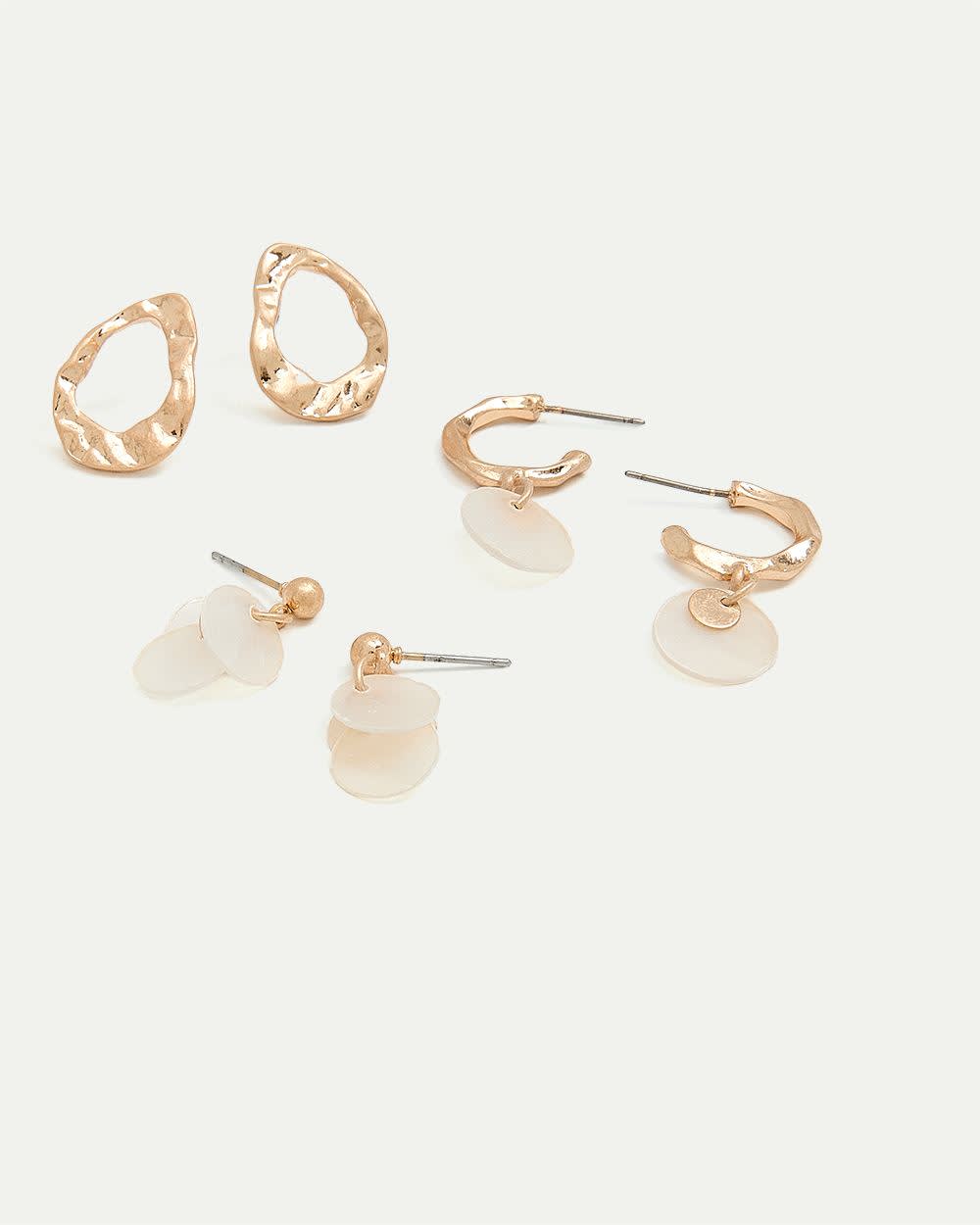 Earrings with Shells - 3 Pairs