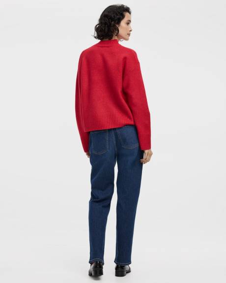 Pull ample à manches longues et col montant