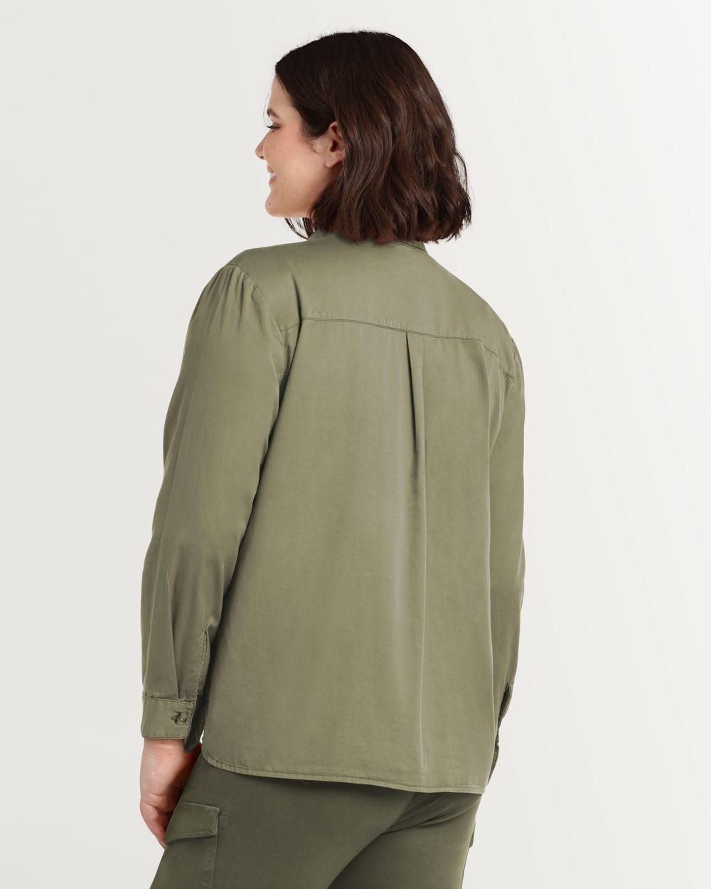 Cotton Twill Shirt Jacket with Chest Pockets