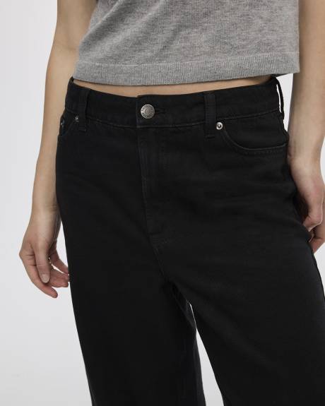 Jean &agrave; jambe large et taille haute - Long