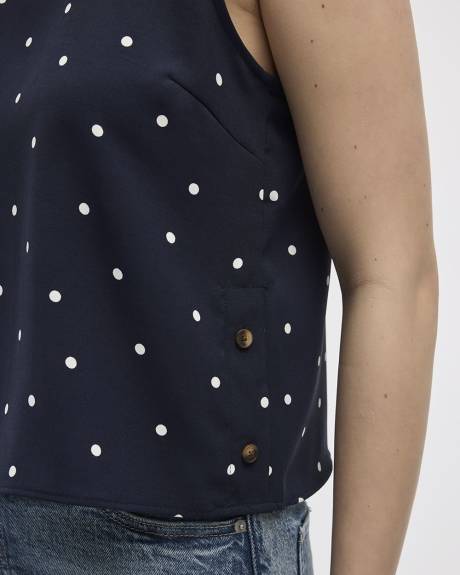 Sleeveless Blouse with Buttons at Sides