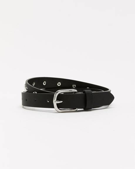 Faux Leather Belt with Studs