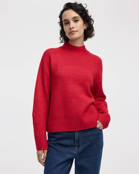 Pull ample à manches longues et col montant