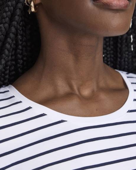 T-shirt rayé à col dégagé - R Essentials