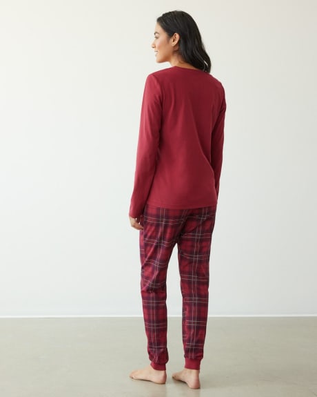 Long-Sleeve Top and Jogger Cotton Pyjama Set