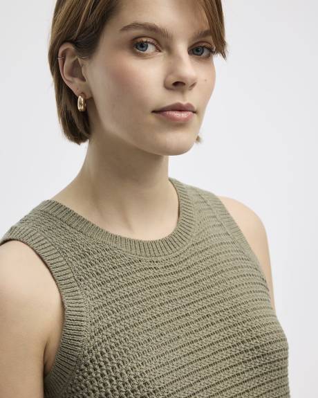 Crew-Neck Tank with Fancy Stitches