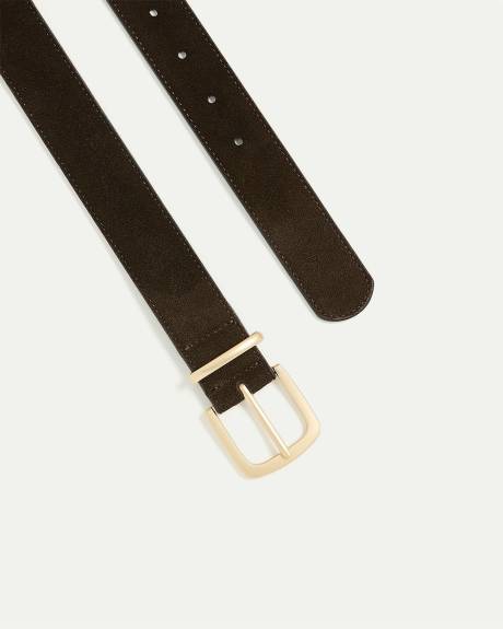 Ceinture en suède à boucle rectangulaire