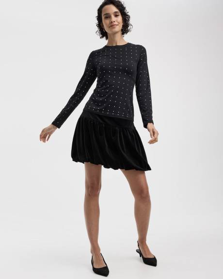 Velvet Bubble Mini-Skirt