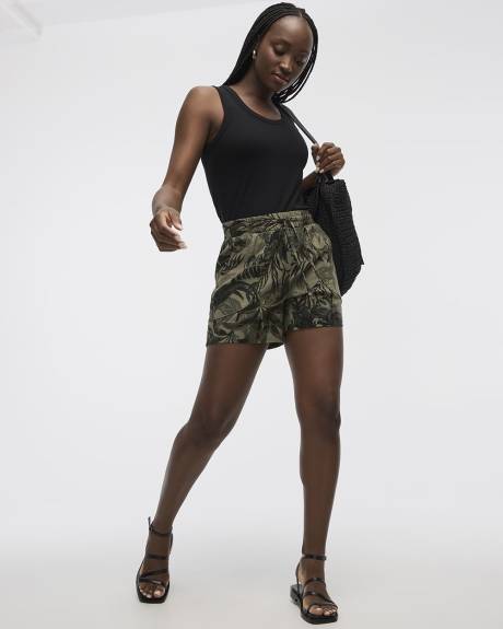 Linen-Blend Shorts with Drawstring