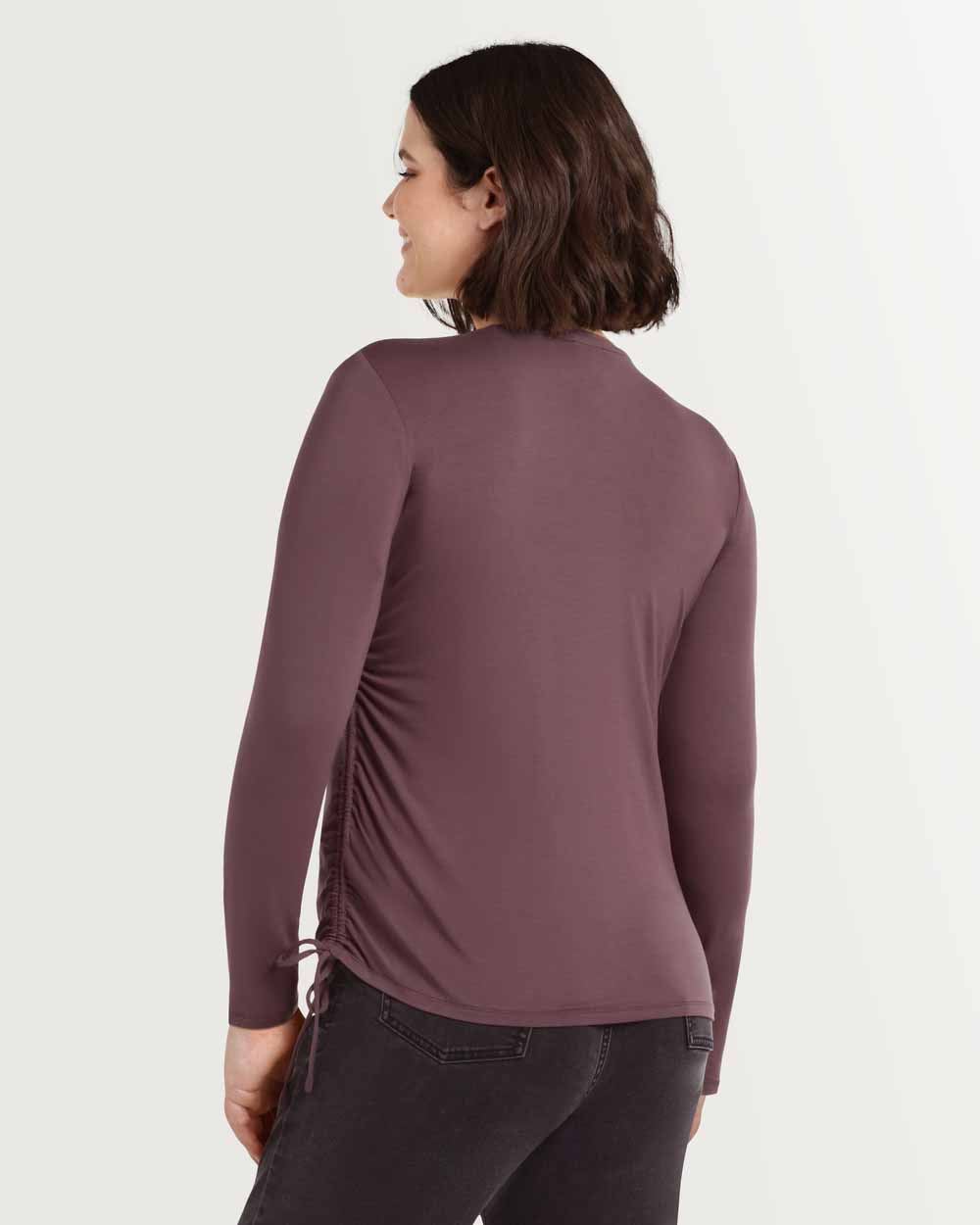 Long Sleeve Top with Shirred Sides
