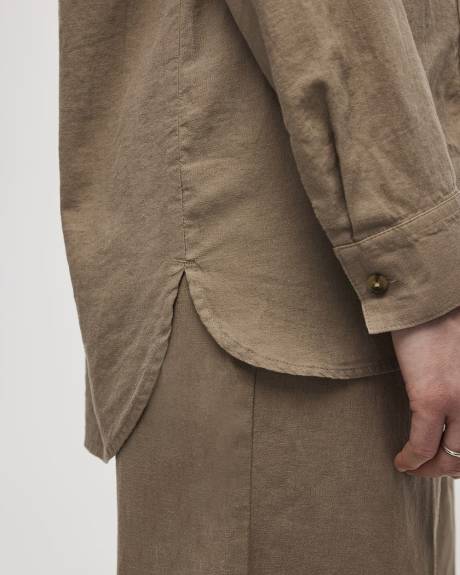 Chemise en mélange de lin à manches longues